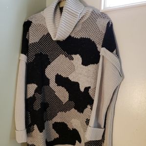 Denim & CO Jacquard Cowl Neck Sweater